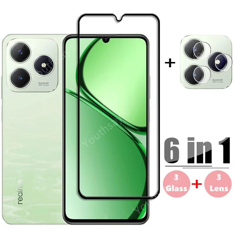 Vidrio de cubierta completa para Realme C63 vidrio templado para Realme C63 Protector de pantalla película protectora de lente de teléfono para Realme C63
