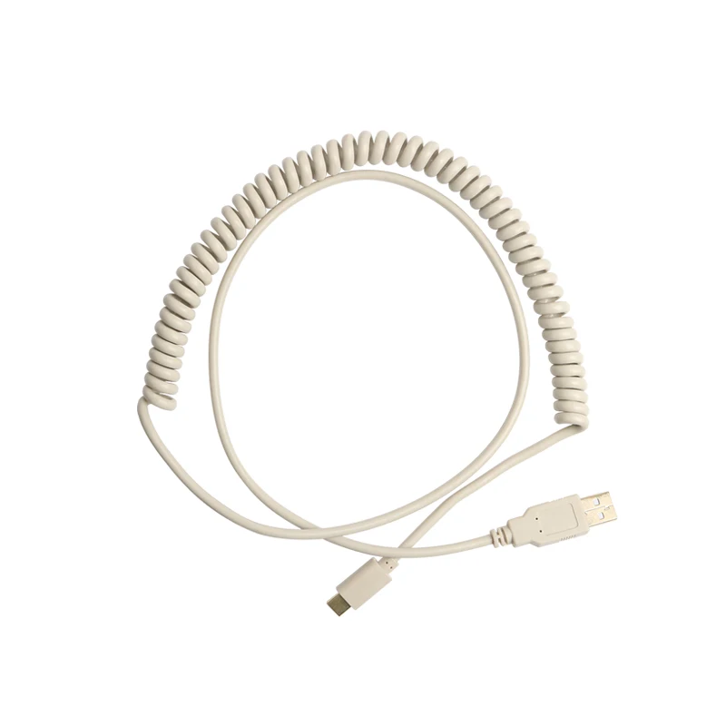 Cable de teclado mecánico en espiral tipo C a aviador USB, se extiende hasta 2,5 m, negro, blanco, gris, dorado, puerto de placa GK61 GH60 Varmilo - imagen 5
