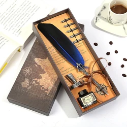 Kit Caligrafía Retro Pluma Sello Vintage y Escritura Papelería