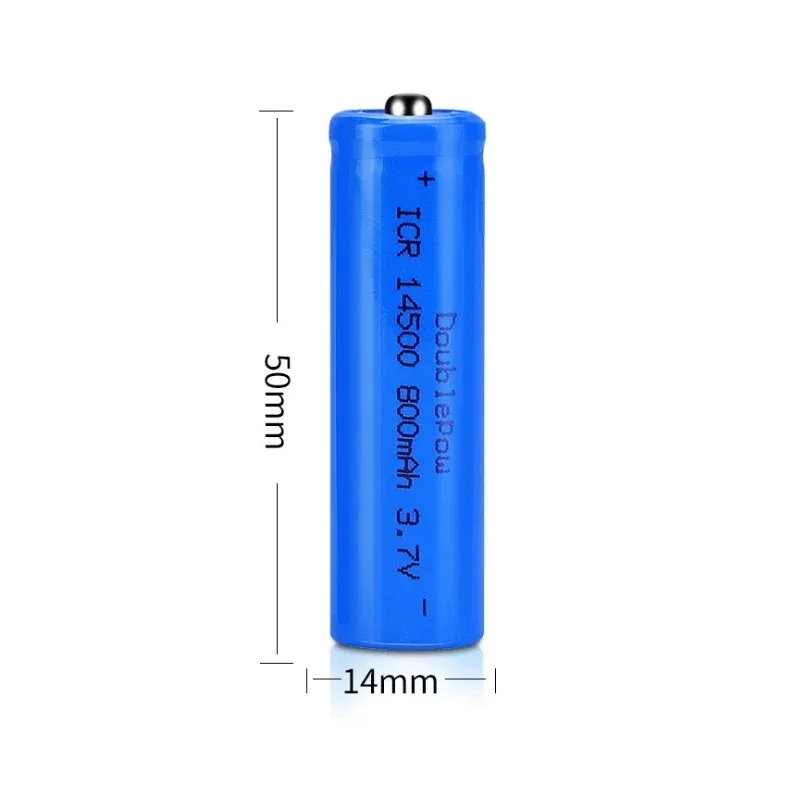 Doublepow 14500 batería de litio 3,7 V baterías recargables 800mAh Icr14500 Li-ion AA para calculadora de juguete Control remoto - imagen 2