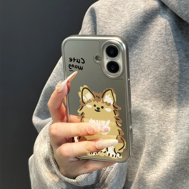 Bonita funda de teléfono woof para iPhone 11/12/13/14/15/16/17 Pro Max AIR PLUS, funda de teléfono epoxi TPU anticaída - imagen 5