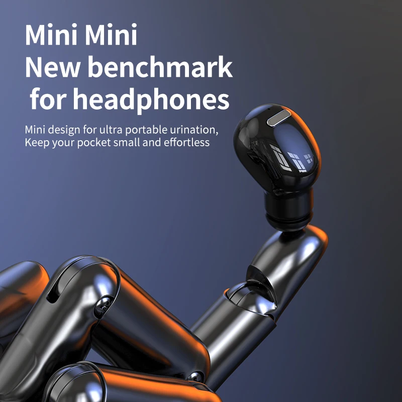 Mini auriculares intrauditivos inalámbricos X9, auriculares Bluetooth V5.2, auriculares deportivos de un solo oído, vida útil ultra larga, auriculares HIFI - imagen 4