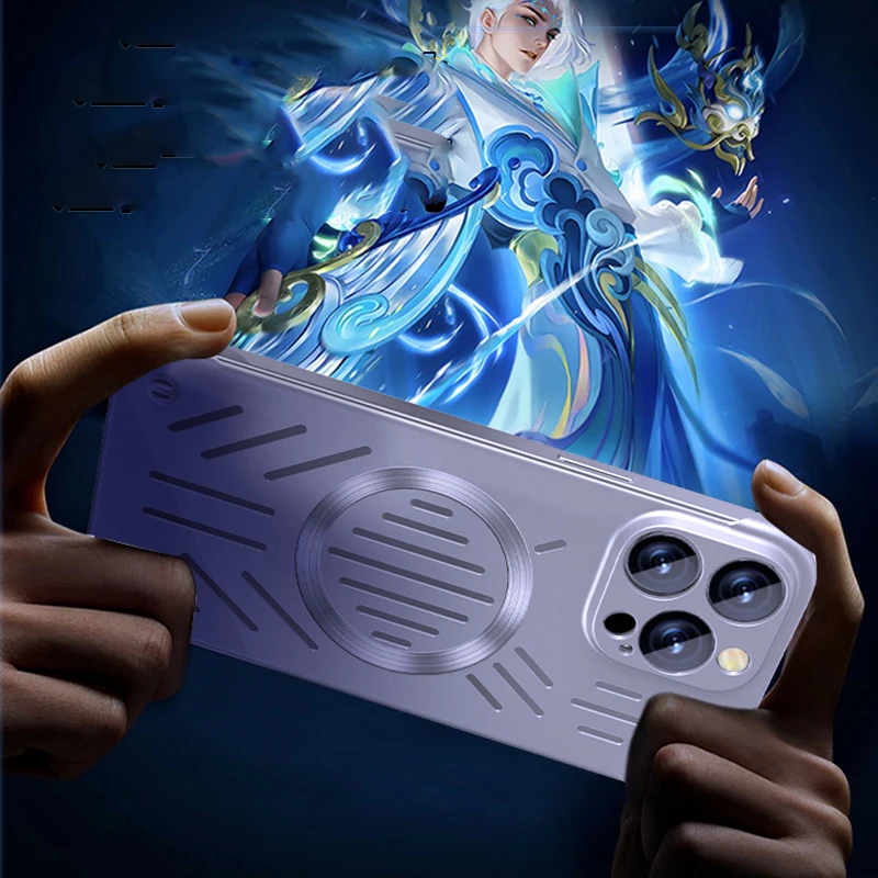 Funda de teléfono magnética con disipación de calor para iPhone 17 16 15 14 13 12 11 Pro Max Air para cubierta dura de PC con carga inalámbrica Magsafe - imagen 2