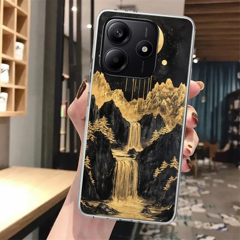 Funda de teléfono de silicona con pintura de tinta de estilo chino para Xiaomi Redmi Note 14 14S 13 12S 11 Pro Plus 11S 10 10S 11T 11E 4G 5G So - imagen 4