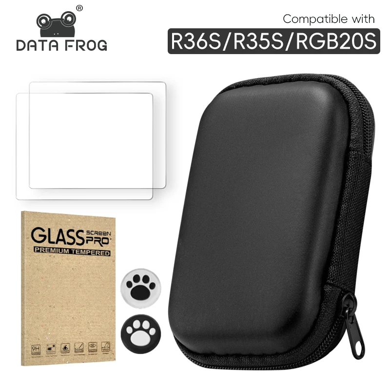 DATA FROG R36S vidrio templado Original para juegos de reproductor de 3,5 pulgadas para RGB20S R35S película protectora de pantalla