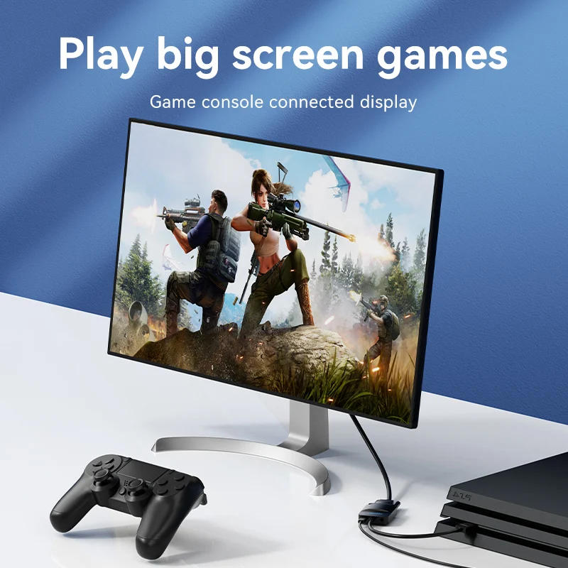 Vention-adaptador HDMI a VGA 1080P HD macho a VGA hembra, convertidor con Cable de Audio Jack 3,5 para Xbox, PS4, PC, proyector de ordenador portátil - imagen 4