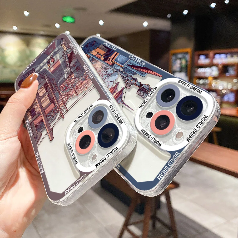 Funda con paisaje de Anime japonés para Samsung A53 A33 A54 A34 A35 A13 A52S 5G A12 A32 A51 A22 A23 S24 S23 Ultra S22 S20 FE S21 - imagen 5