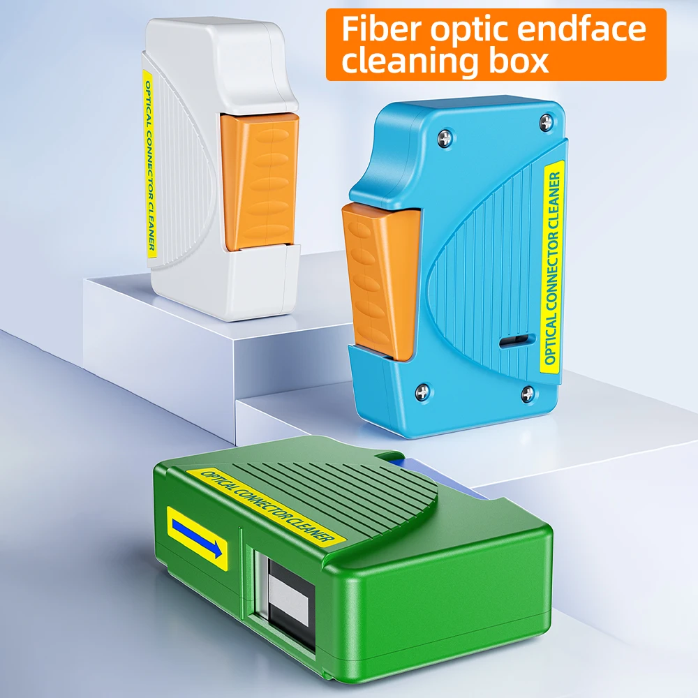SAIVXIAN-caja de limpieza facial con extremo de fibra, limpiador de cola de cerdo, Cassette, herramienta de limpieza de fibra óptica Ftth, herramientas de limpieza para SC/ST/FC - imagen 3