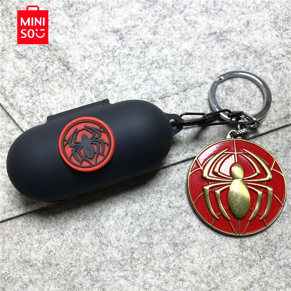 MINISO Marvel-funda para auriculares Sony WF-C500/WF-C700N/WF-C510, caja de carga de silicona, funda protectora con llavero