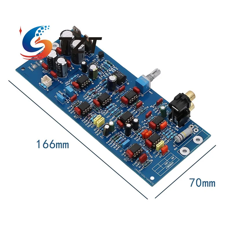 Placa preamplificadora de filtro de subwoofer profesional TZT NE5532x8 Op Amp entrada de nivel alto/bajo con ajuste de ganancia - imagen 2