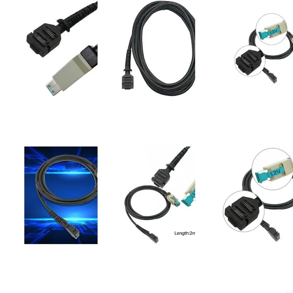 462E Doble 14pin IDC Potencias femeninas Suministro cable escáner USB 8P 12V para Verifone VX820 Rápido y estable,