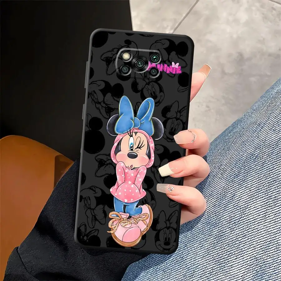 Funda de teléfono suave negra para Xiaomi Poco C75 C71 C50 F3 F1 C61 M3 M4 M7 Pro M5 C40 X3 X4 X5 X7 Pro Disney moda Minnie - imagen 5