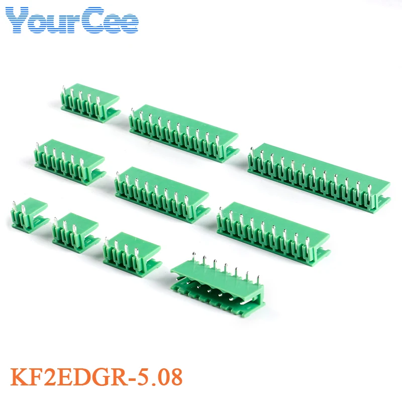 5 uds KF2EDGV/R/K-5.08mm conector de bloque de terminales conector de clavija doblada recta Terminal de conexión - imagen 4