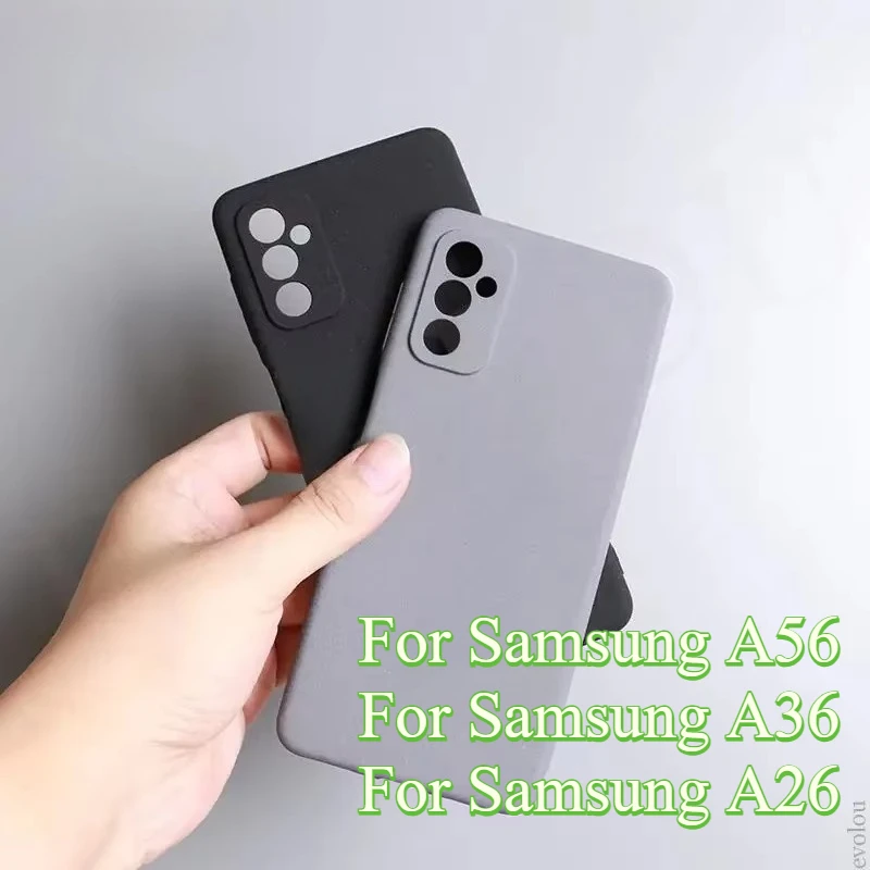 Funda de TPU suave de arenisca para Samsung Galaxy A56 A36 A26 A16 A06 A55 A35 A25 A15 cubierta protectora de lente de silicona mate ultrafina