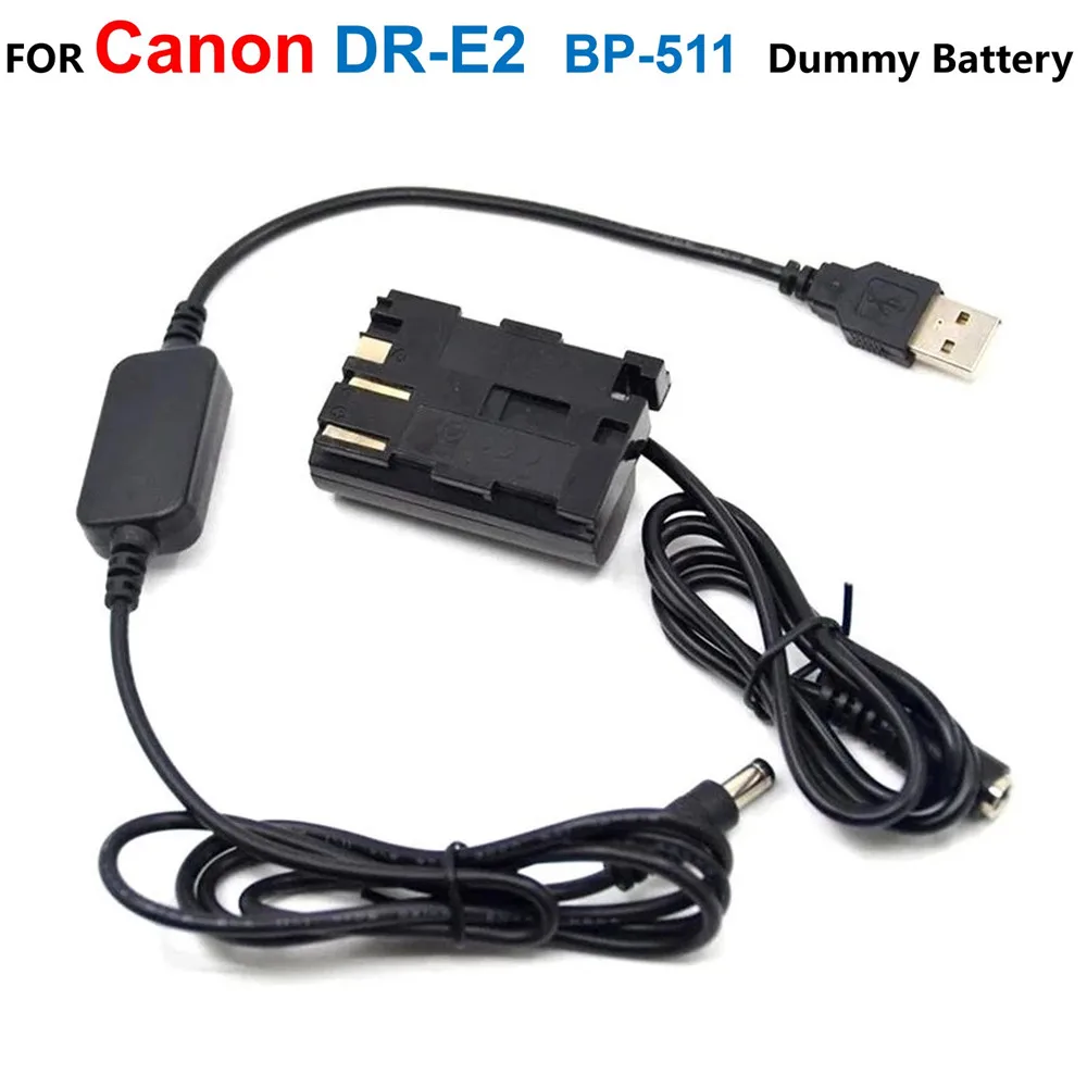 DR-E2 DR-400 BP-511 batería falsa + adaptador de Cable USB para banco de energía para Canon EOS 5D 10D 20D 30D 40D 50D D30 D60 300D Rebel Digital - imagen 2