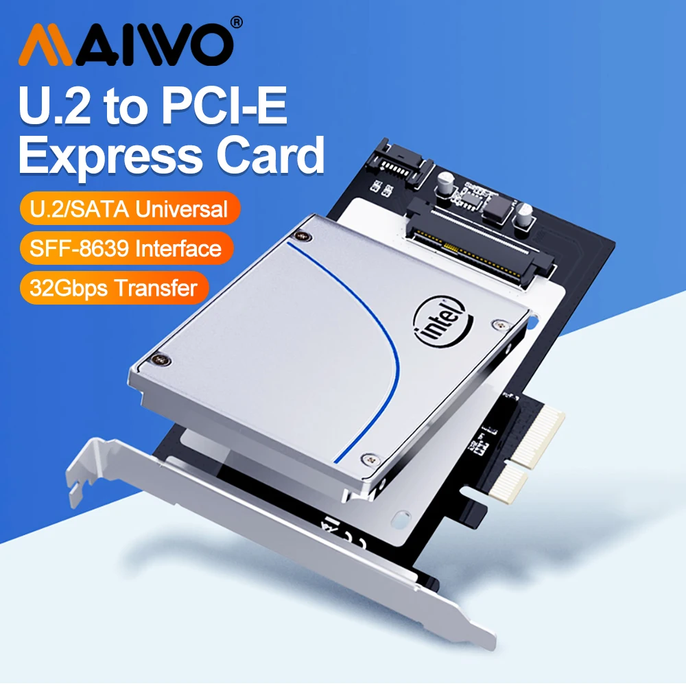 Tarjeta adaptadora MAIWO U.2/SATA PCI-E3.0X4 a U.2/SATA placa adaptadora de disco de estado sólido tarjeta de expansión SATA de 2,5 pulgadas PCI-E X8 X16 - imagen 2