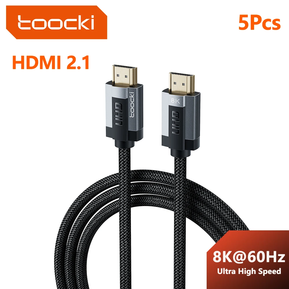 Toocki HDMI 2,1 Cable Compatible para Xiaomi Box PS5 PS4 proyector de ordenador portátil 8K @ 60Hz Cable HDMI HDR de alta velocidad Dolby Vision 48Gbps