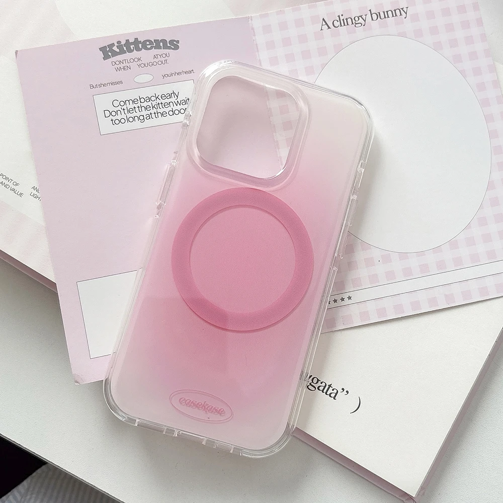 Flor bonita 3D para Magsafe funda de teléfono de Color degradado magnético para iPhone 14 16 15 17ProMax 17 pro cubierta femenina de carga inalámbrica - imagen 5