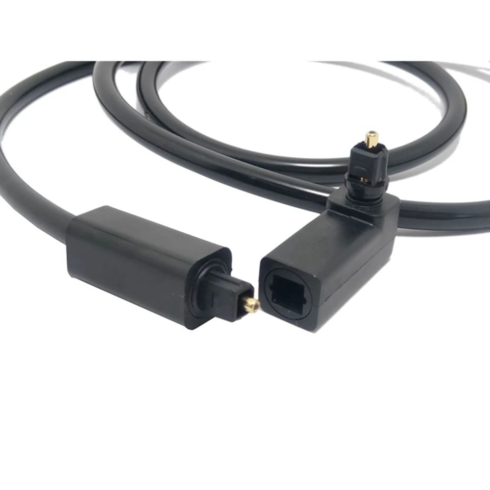 Adaptador de TV por cable óptico Toslink con rotación de 360 grados, adaptador de cable de audio óptico digital M/F de 90 niveles, ángulo recto macho y hembra