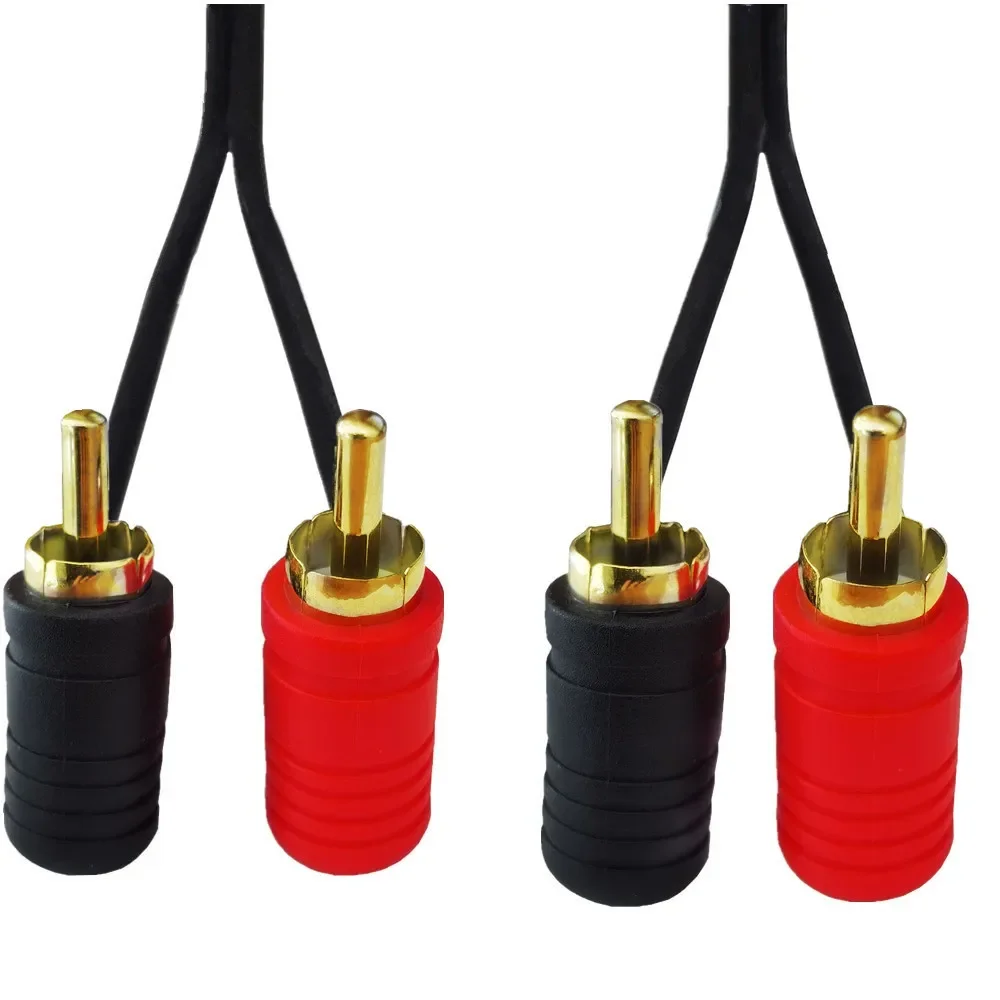 Cable 2RCA de 90 grados, Cable de subwoofer estéreo de audio RCA de 2 macho a 2 macho Cable de audio de 1 m - imagen 3