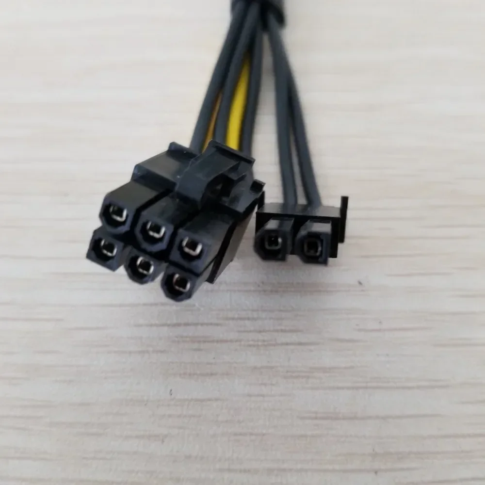 Tarjeta de visualización de vídeo gráfica Dual IDE Molex a PCI-E PCI Express de 4 pines GPU 8 pines (6 pines + 2 pines) Cable de alimentación 18AWG 15cm - imagen 2
