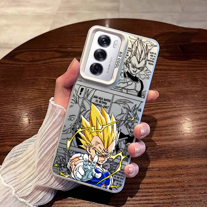D-Dragon Ball Saiyan Vegeta para OPPO A98 A96 A95 A94 A79 A78 A77 A54 A55 funda de teléfono plateada colorida - imagen 3