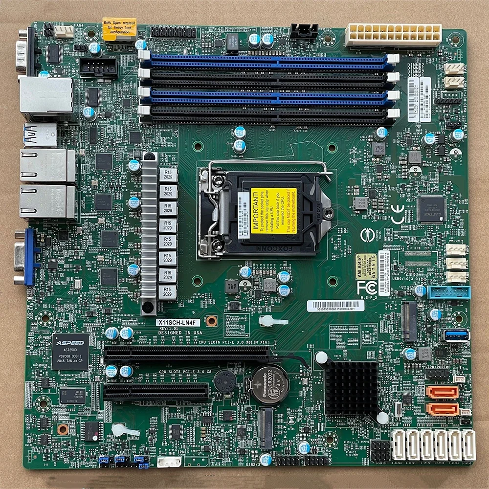 Servidor único E-2100 E-2200 C246 SATA3 (6 Gbps) LGA-1151 Placa base X11SCH-LN4F - imagen 3