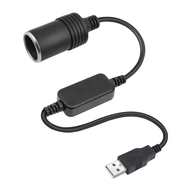 Adaptador USB de 5V a 12V, USB macho a 12V, enchufe de encendedor de coche, fuente de alimentación hembra, Cable convertidor de salida de 12V 10W