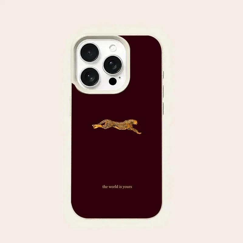 Funda de teléfono suave de leopardo vino rojo a la moda para Samsung Galaxy S25 S22 S23 Ultra S24 FE A56 A55 A16 A15 A35 A36 A54 A06 5G - imagen 5