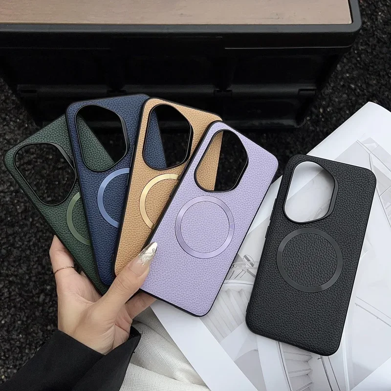 Funda Magsafe para Honor 400 Pro 400 versión Global Funda de cuero de lujo con sensación de piel magnética para Honor 400Pro Funda de carga inalámbrica - imagen 3