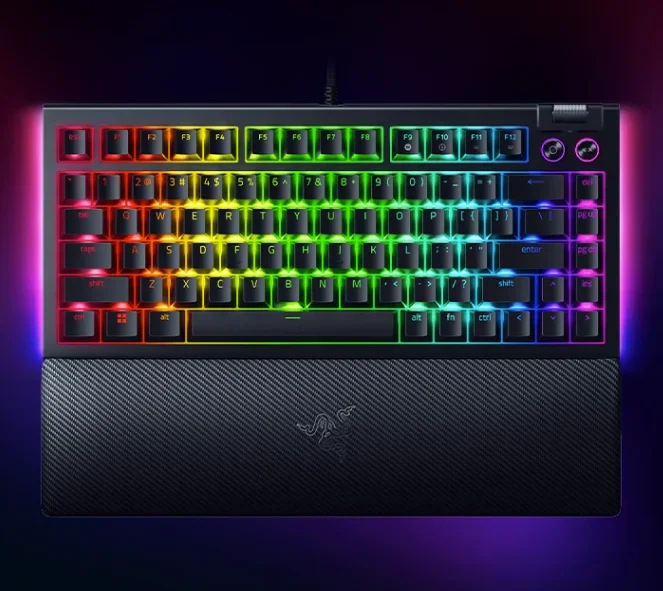 Razor Black Widow-teclado V4 75%, paquete de sonido, placa PORON, espuma IXPE, Switch pad, película HIFI