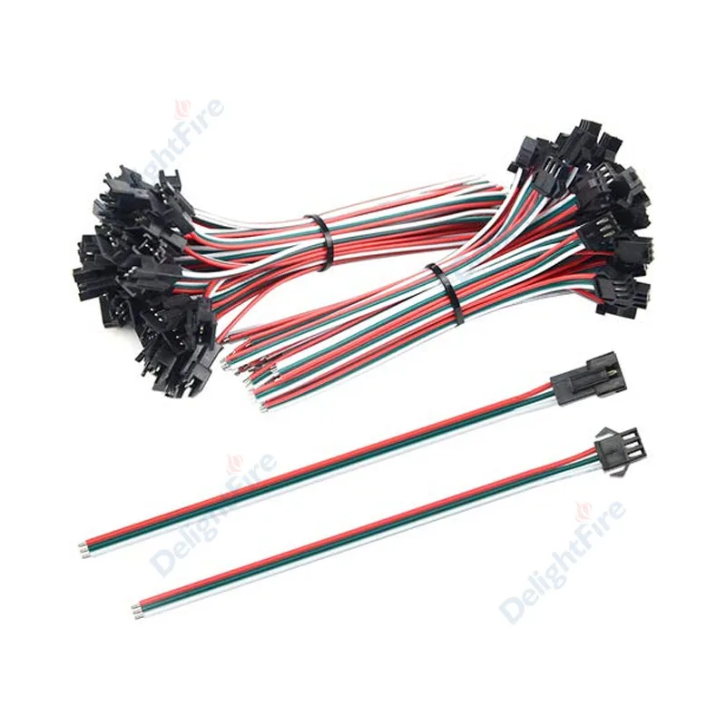 Conectores de Cable JST SM de 3 pines de 15cm, Cable de enchufe macho hembra 22/20AWG para tira de LED, paquete de batería de coche, controlador de lámpara de luz de tira Led DIY