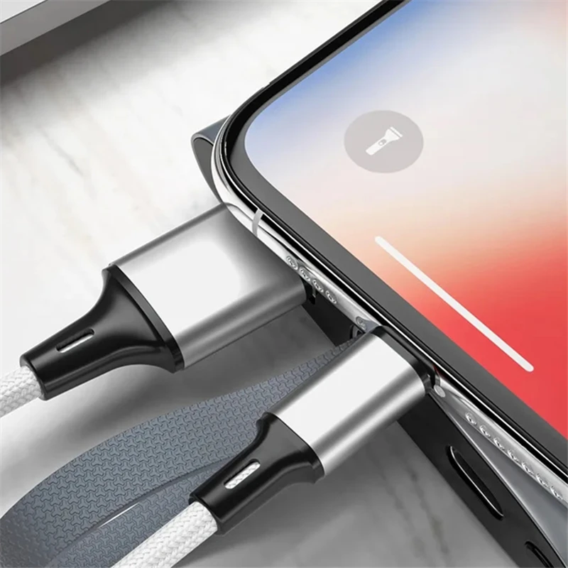 Cable USB de carga rápida para iPhone 11 12 13 mini 14 Pro XS Max XR X 6 6S 7 8 Plus SE Cable trenzado de nailon Cables de datos del cargador USB - imagen 4