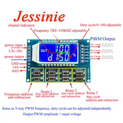 Módulo generador de señal de 1Hz-150Khz, generador de función de frecuencia de pulso PWM ajustable, ciclo de trabajo, pantalla LCD TTL, 5V, cc 12V, 24V