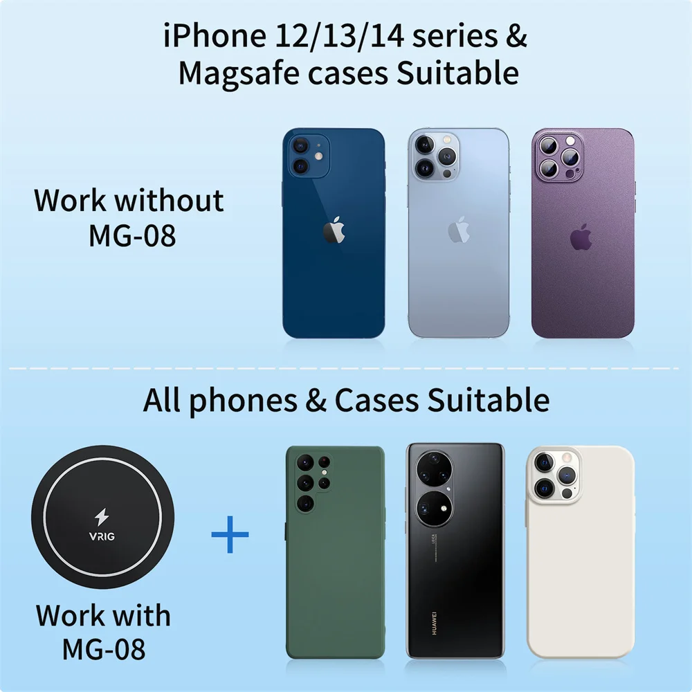Vrig Mg-01 fuerte magnético para Magsafe a 1/4 soporte de montaje de tornillo para Mini 12/12 Pro/12 Pro Max soporte magnético para teléfono - imagen 5