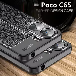Funda Xiaomi Poco C65 de Cuero y TPU Antigolpes