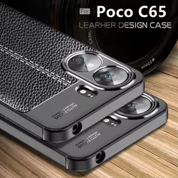 Funda Xiaomi Poco C65 de Cuero y TPU Antigolpes