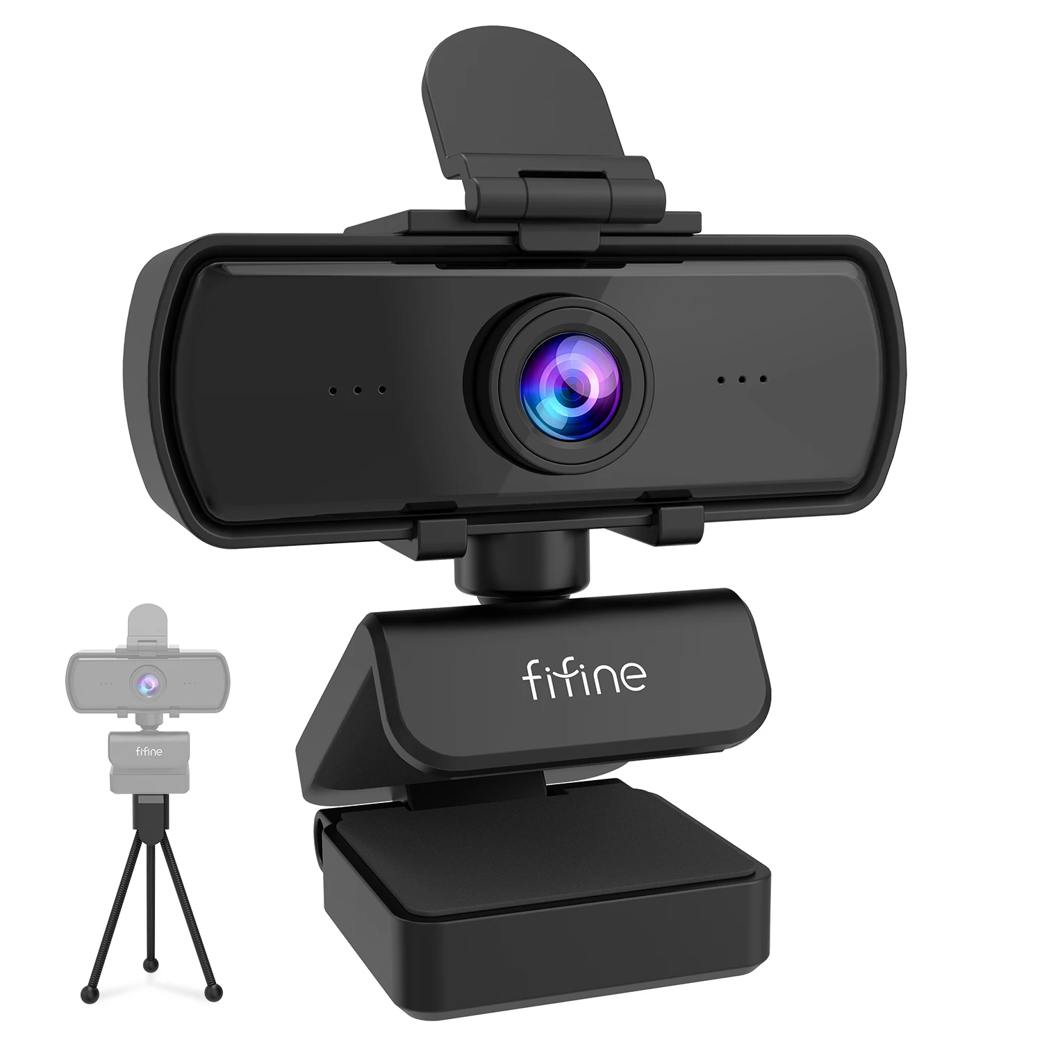 FIFINE Cámara web para PC Full HD de 1440p con micrófono, trípode, para escritorio y computadora portátil USB, cámara web de transmisión en vivo para videollamadas-K420