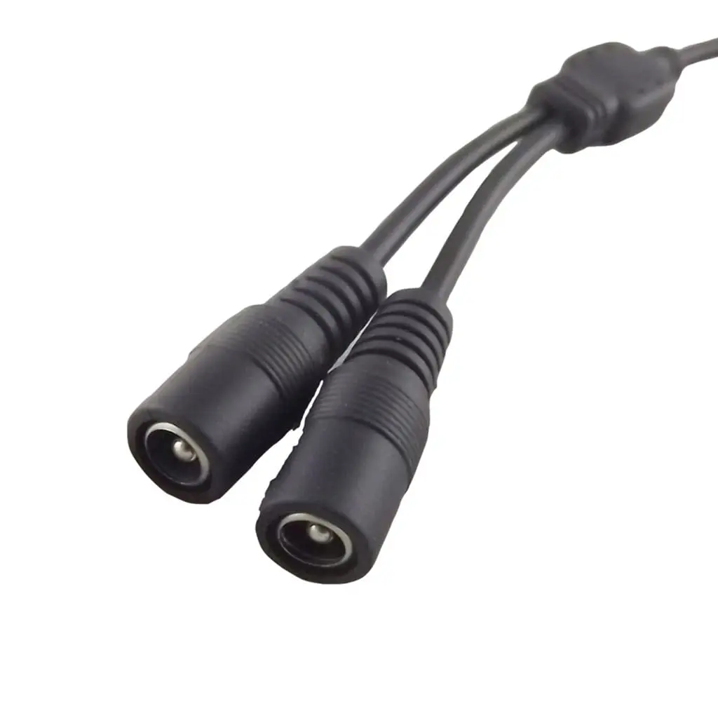 CCTV DC Power 5,5mm x 2,5mm macho a 2 conectores hembra duales adaptador divisor Cable cámara de vigilancia DVR tira de luz Led - imagen 3