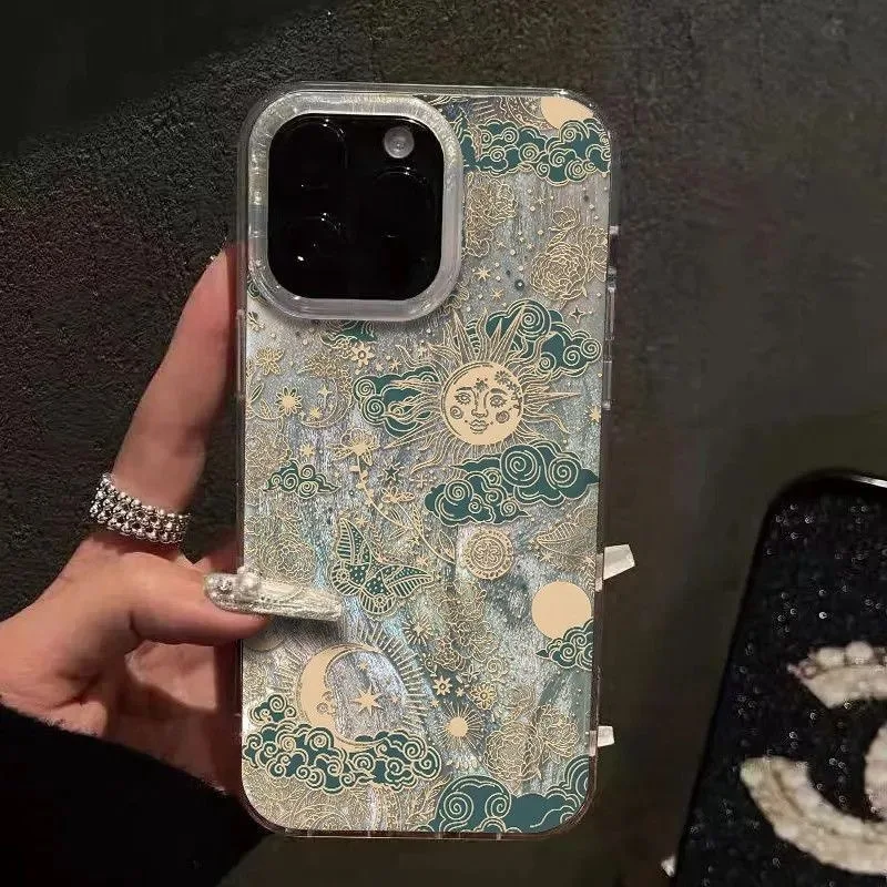 Funda de teléfono con estampado de sol antiguo y misterioso para Xiaomi Redmi 14C 13C 13 12 Redmi Note 14 Pro Plus 5G 13 12S 11
