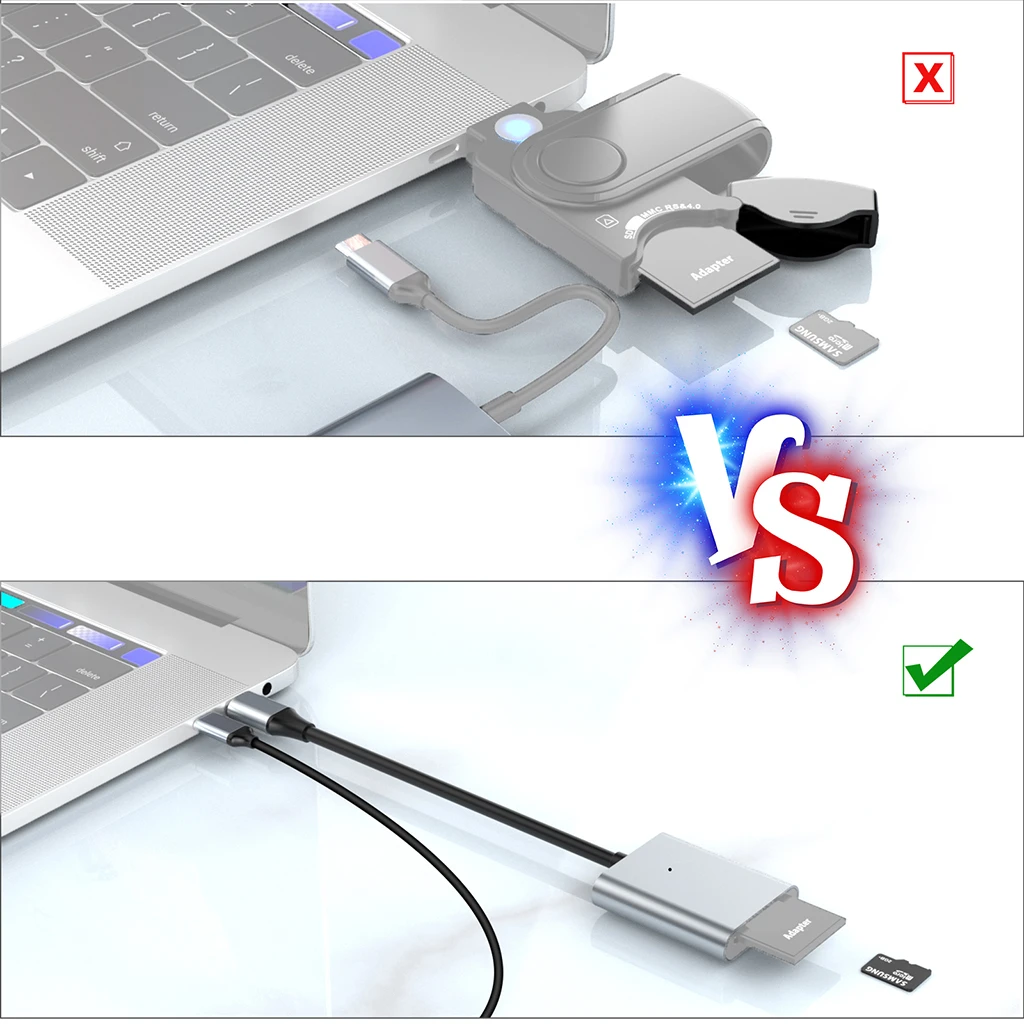Lector de tarjetas tipo C a SD SD7.0, adaptador de lector de tarjetas de memoria de cámara tipo C, 10gbps, compatible con OTG, para teléfono móvil y PC - imagen 4
