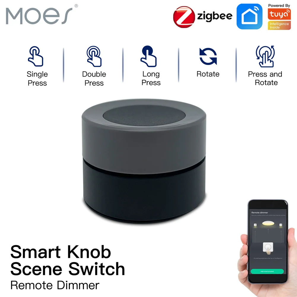 MOES-interruptor inteligente Tuya ZigBee, controlador de botón de escena inalámbrico, alimentado por batería, escenario de automatización, aplicación Smart Life