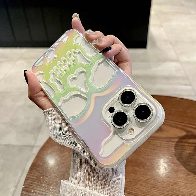 Cool Laser Hollow Skull Out Funda trasera para iPhone Air 11 12 13 14 15 16 17 Pro Max Funda a prueba de golpes disipación de calor Capa Funda - imagen 5