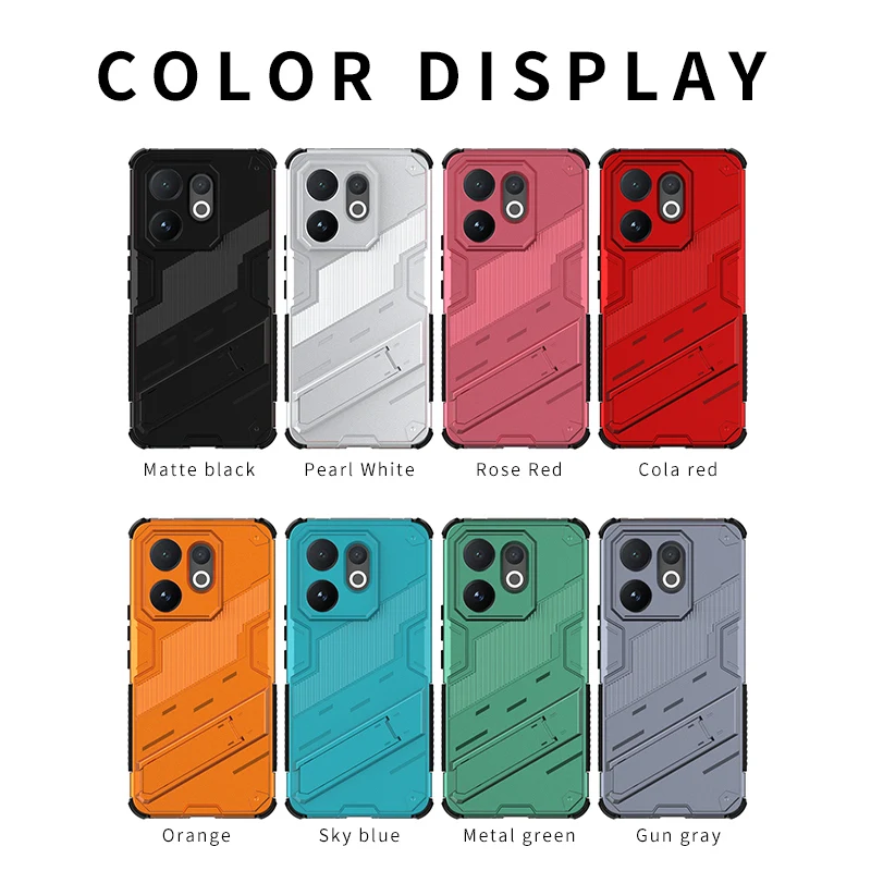 Funda de teléfono con soporte Punk para vivo V60, Funda dura anticaída para vivo V60 5G Global чехол, Funda trasera para vivo V60 - imagen 5