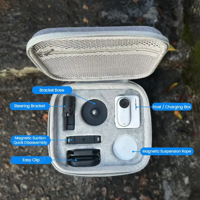 Estuche de transporte portátil para Insta360 GO 3S/GO 3, bolsa de almacenamiento impermeable para viaje, accesorios para Vlog, 360 - imagen 2