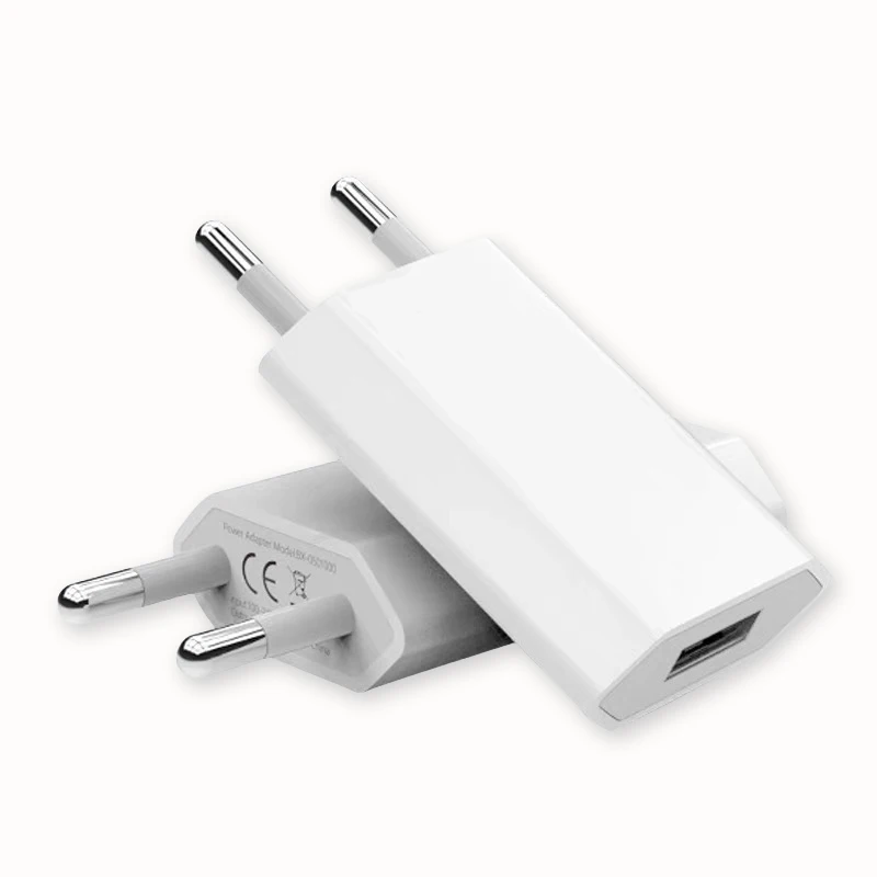 Cargador de pared USB para IPhone, dispositivo de 5V, 1A, Eu AC, 6, 7, 8 plus, x, xr, 11, 12, 13, 14, 2 a 5 unidades