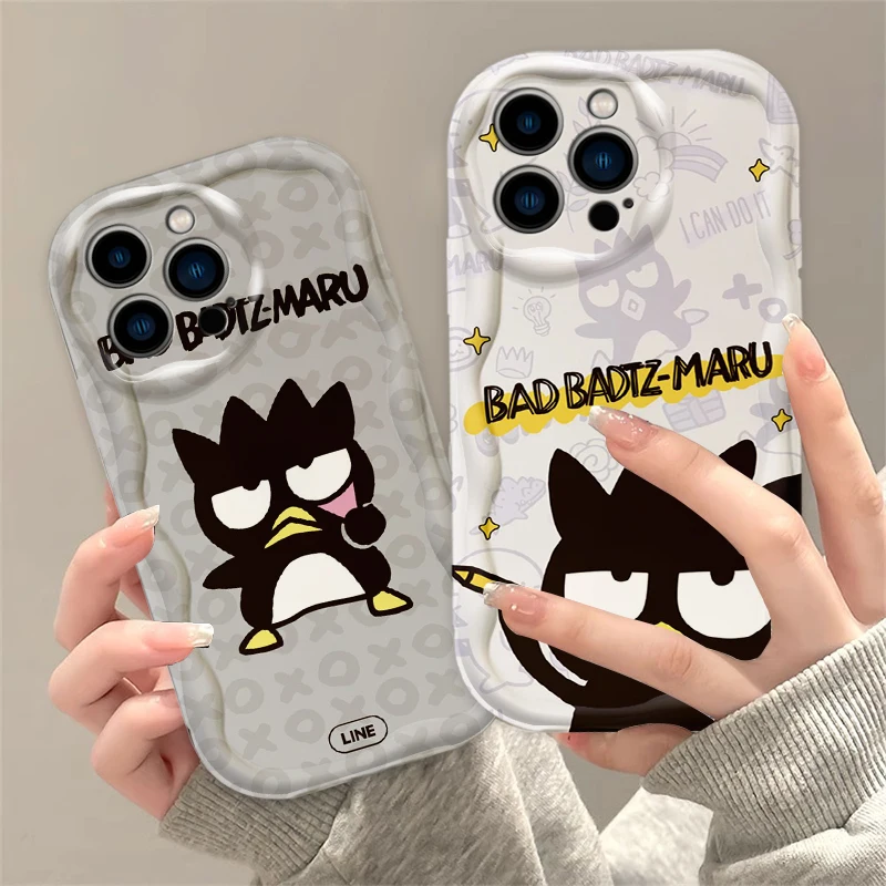 Bad badtz-maru funda de teléfono de aceite para Apple iPhone 15 14 13 12 11 Pro X XR XS Max Plus 8 7 Plus SE Wave - imagen 4