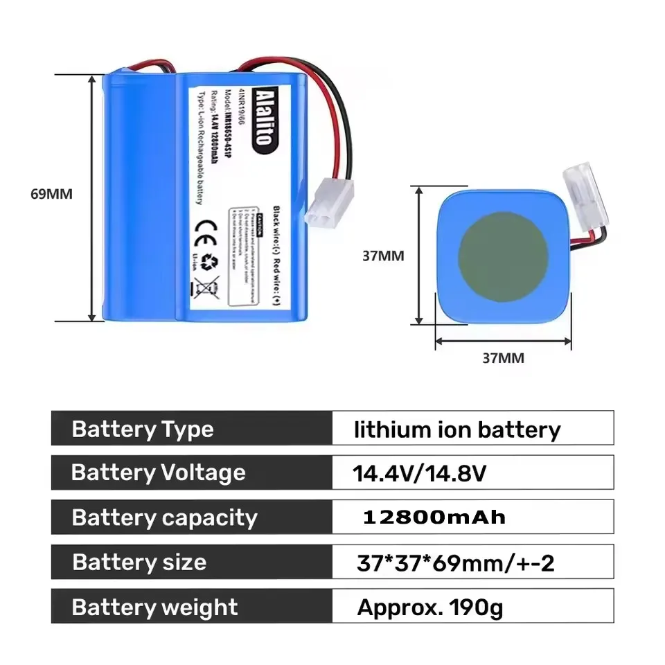 Nuevo paquete de batería de iones de litio 4S1P 14,4 V 12800mAh, para xiaomi MIJIA Mi Robot aspirador Essential G1 MJSTG1, SKV4136GL H18650CH R30 R35 - imagen 2