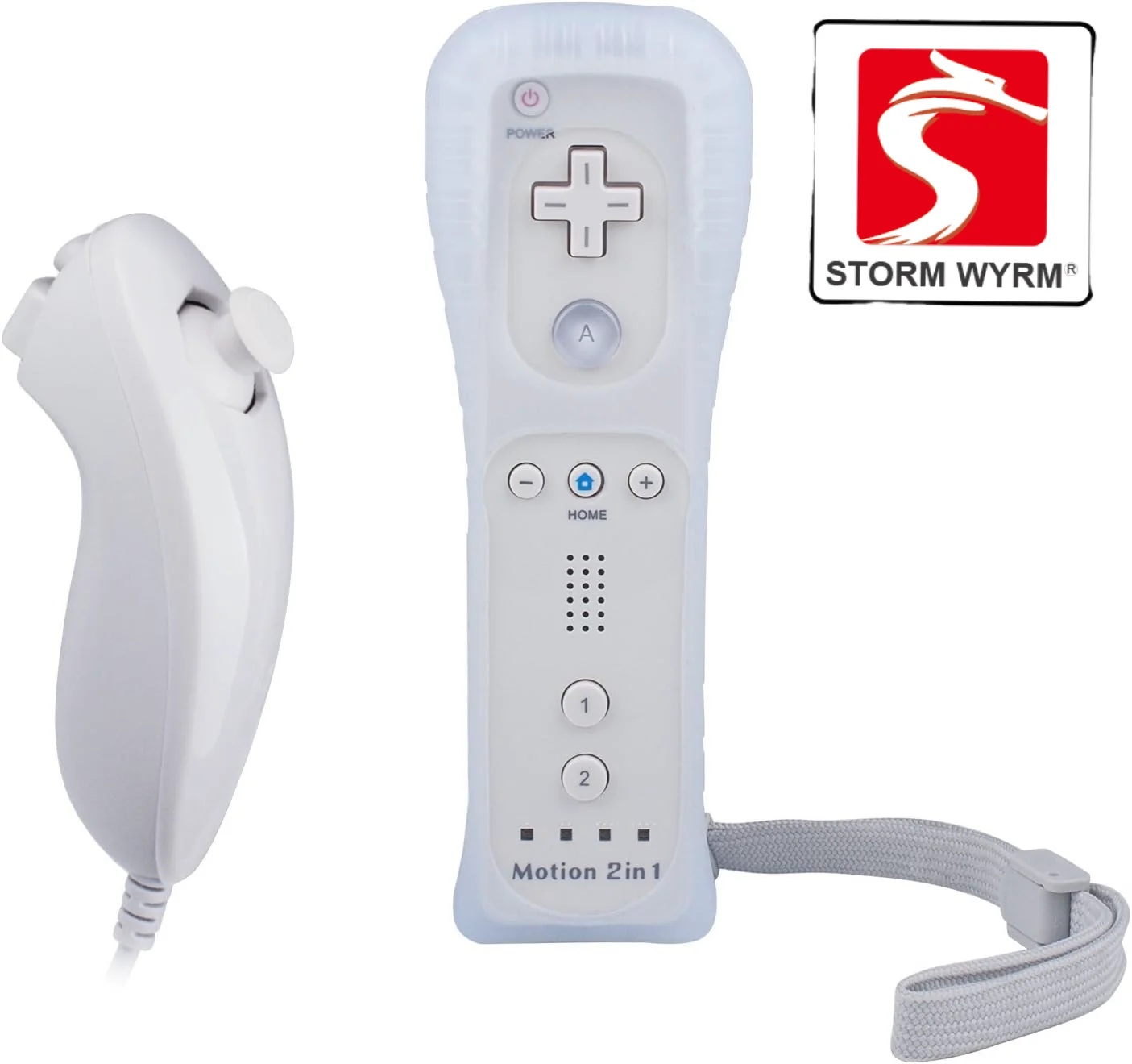 Controladores STORM WYRM compatibles con wii y Wii U con Motion Plus incorporado, controlador con funda de silicona y muñeca WU001 - imagen 3