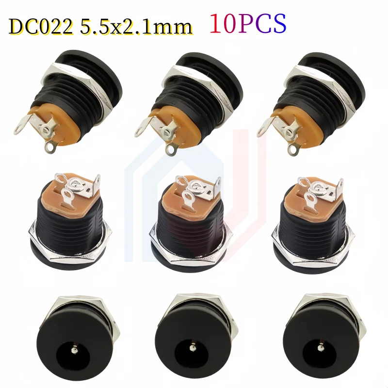 Conectores CC 5,5x2,1mm 3,5x1,3mm enchufe de alimentación CC macho hembra Jack tuerca montaje en Panel conector adaptador de corriente CC 5,5*2,1 - imagen 3